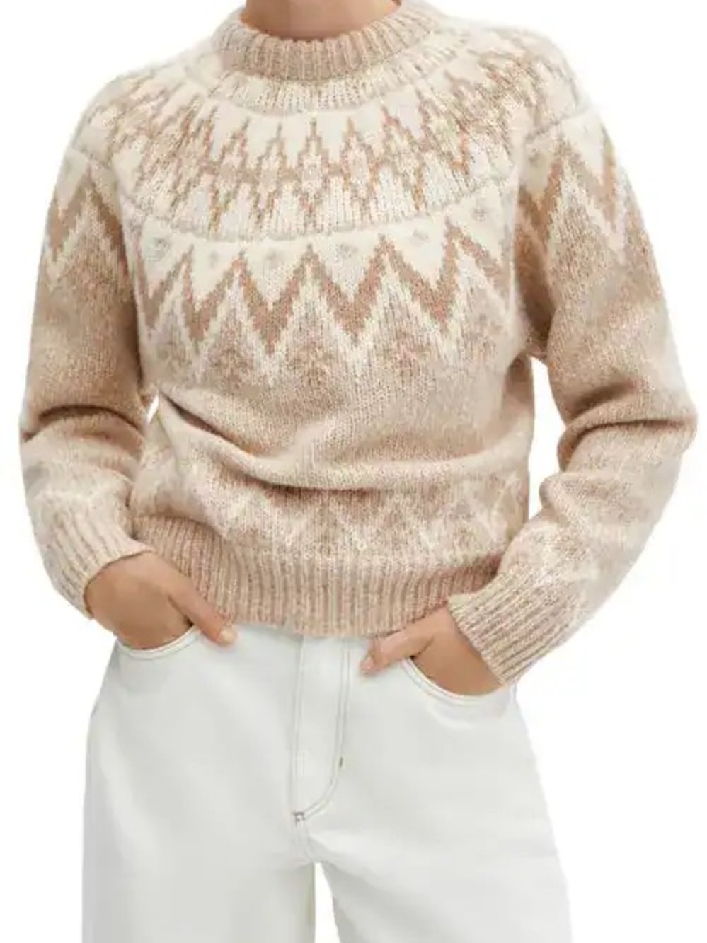 Mango Fair Isle Crewneck Sweater